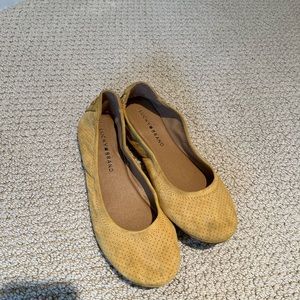 Lucky brand suede shoes. Mustard yellow. Soft soles. Size 8